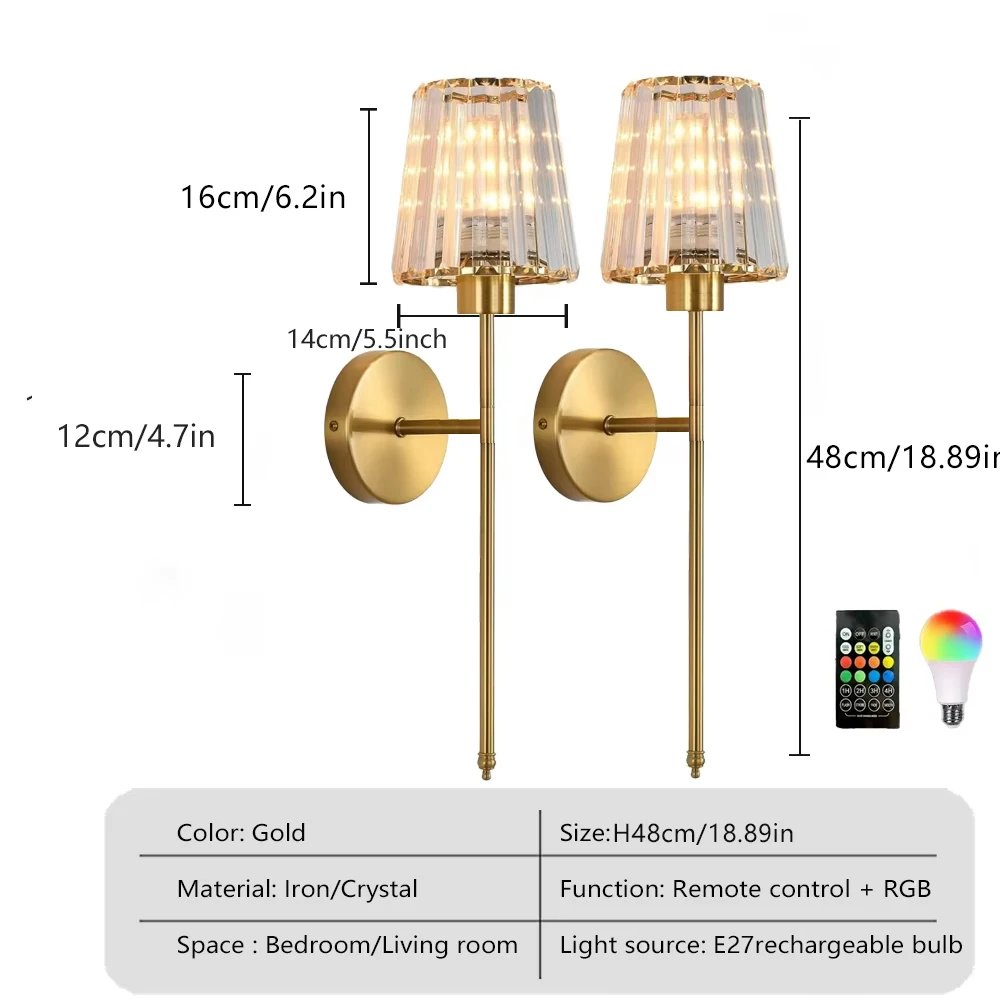 

Беспроводной Настенный Светильник RGB, Перезаряжаемый, В Современном Стиле, Декоративное Освещение Для Гостиной, Спальни