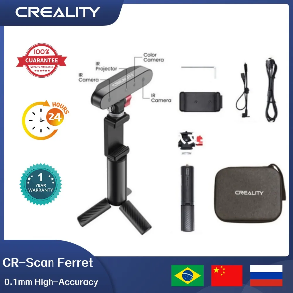 

CREALITY CR-Scan хорьковый 3D сканер 0,1 мм Высокая точность 30fps 105g двойной режим сканирования, включая широкий диапазон сканирования точечных товаров