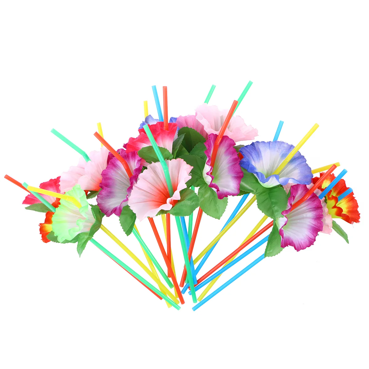 

20 Pcs Flamingo Straws Desechables Para Bebidas Floral Straws Colored Straws Juice Straws Flowers