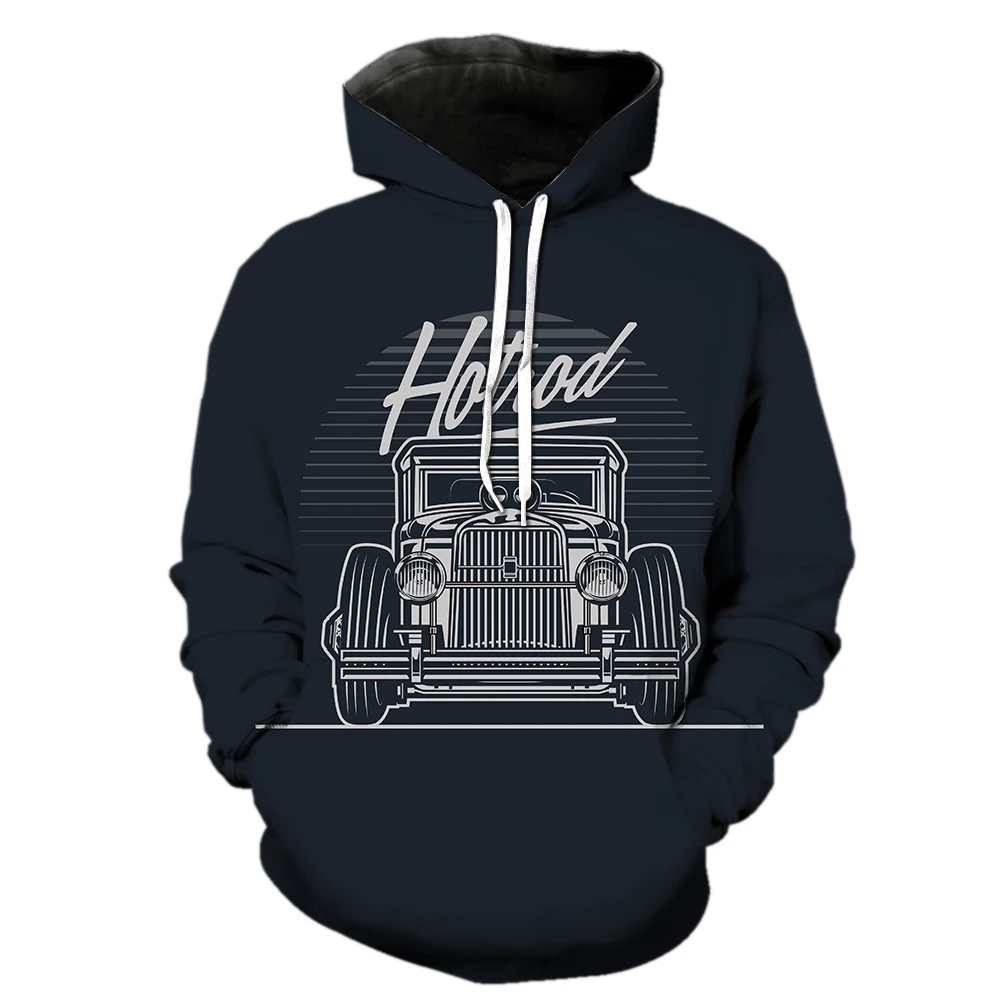 

Vintage Cartoon Car Men's Hoodies Long Sleeve 2022 Hot Sale Sweatshirts Funny 3D Print Teens Hip Hop Unisex With Hood Jackets