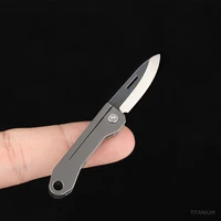 mini folding knife titanium alloy edc multifunctional knives portable small self defense hunting fishing keychain knife