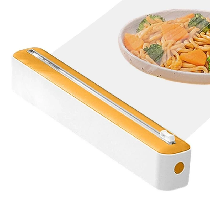

2 In 1 Cling Film Wrap Dispenser Cutter Storage Organizer For Aluminum Foil & Cling Film & Parchment Paper Home Kitchen Supplies