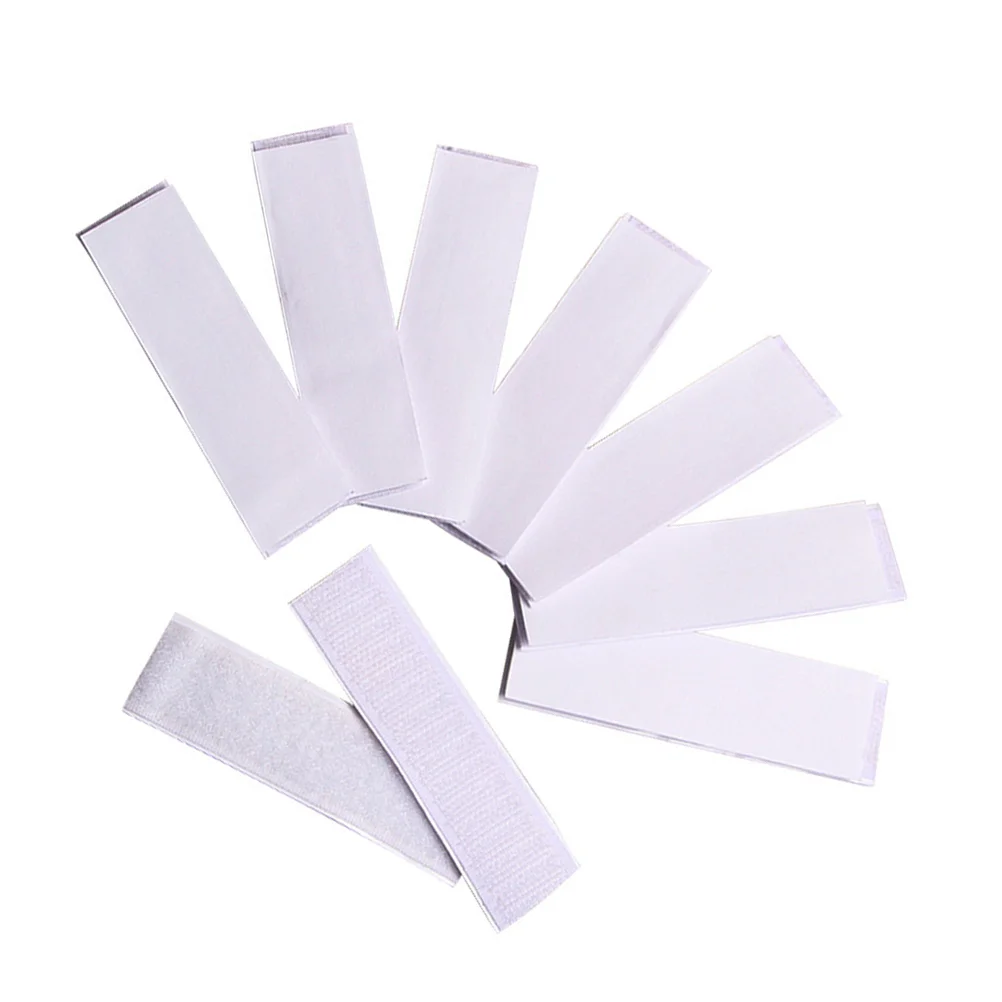

10 Pcs Double Sided Sticky Tape Holder Hook Loop Adhesive Sticker White Stickers