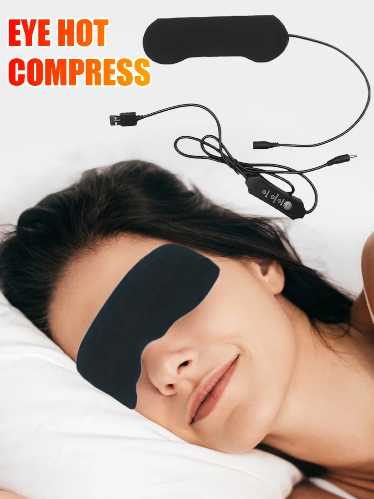 

Heated Eye Mask USB，Compress for Puffy Eye Heating Pad Sleeping Eye Mask with Temperature & Timer Control for Eye Fatigue Relief