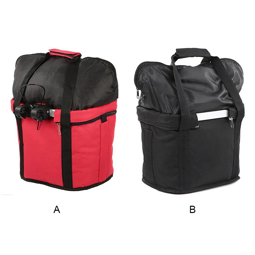 

Bike Handlebar Basket Foldable Oxford Cloth Front Frame Bag Portable Camping Picnic Road Cycling Riding Storage Pocket