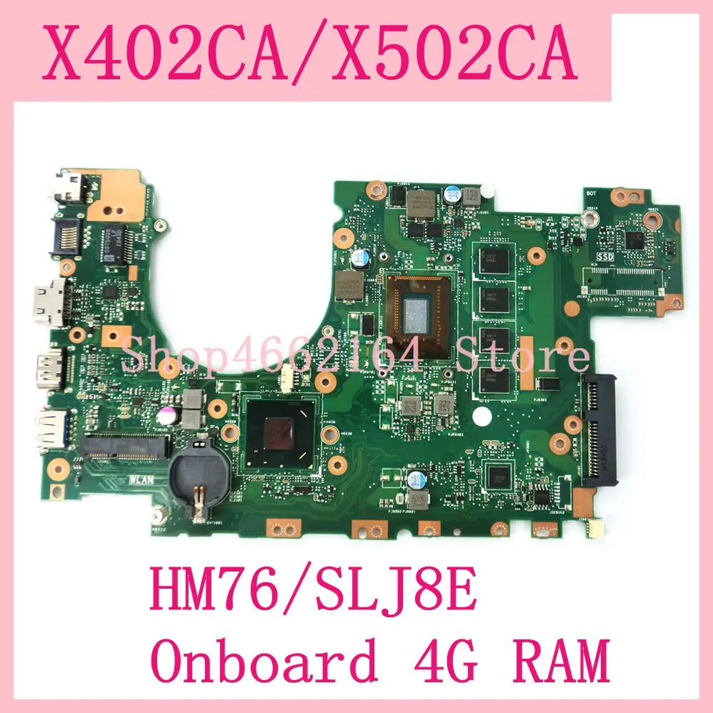 com 1007 2117 i3 i5 Cpu 4gb Ram Hm76 Slj8e Computador Portátil Mainboard para Asus X402ca X502ca Placa-mãe X402ca X502ca