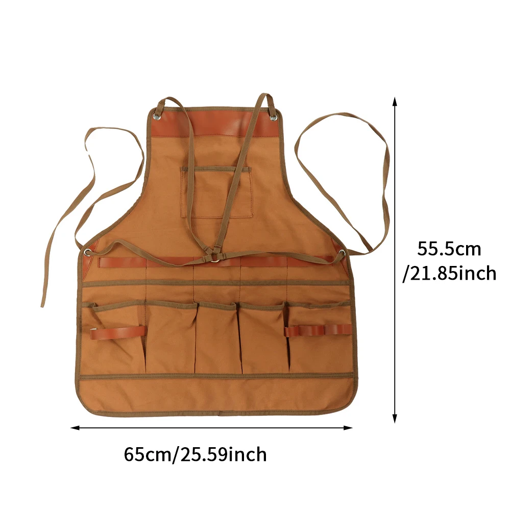 

Men Heavy Duty Tool Storage Solid With Pockets Work Apron Lightweight Outdoor Cross Back Electrician Woodworking Carpenter