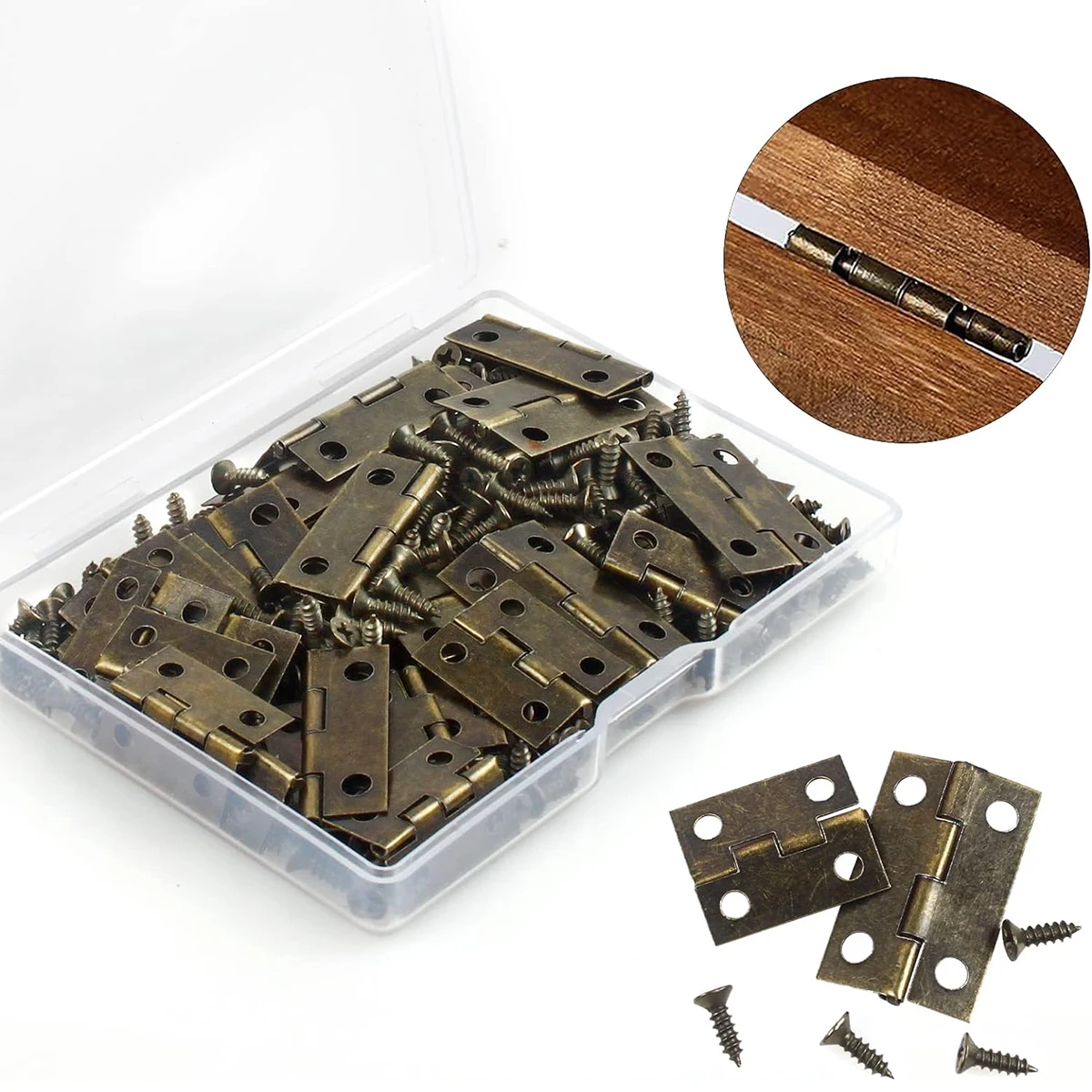 

60 шт. искусственных предметов для деревянной коробки, петли для шкатулок для ювелирных изделий, маленькие детали для рукоделия, петли для птичьего дома