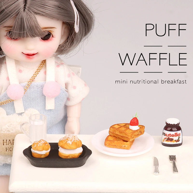 

1 Набор миниатюрная еда для кукольного домика и игры, мини-модель вафельного пирога, реквизит для сцены съемки