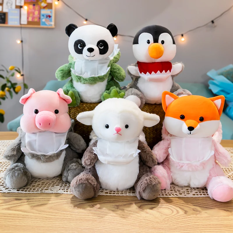 

30cm Pretender Pig Sheep Fox Panda Penguin Pillow Stuffed Plush Toys Office Nap Pillow Home Comfort Cushion Decor Gift Doll
