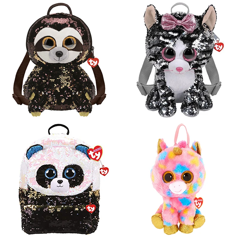 Оригинальный Плюшевый Рюкзак Kawaii Flippables Sloth Panda Unicorn плюшевый школьный рюкзак