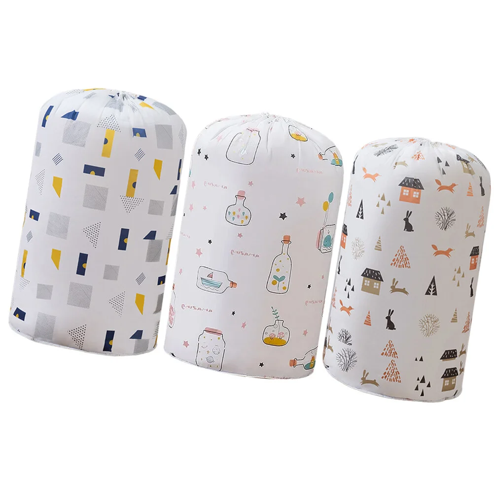 

3 Pcs Quilt Bag Bedding Storage Cartoon Travel Laundry Bags Tomorrow For Polyester Travel Comforter Moving House Pouches