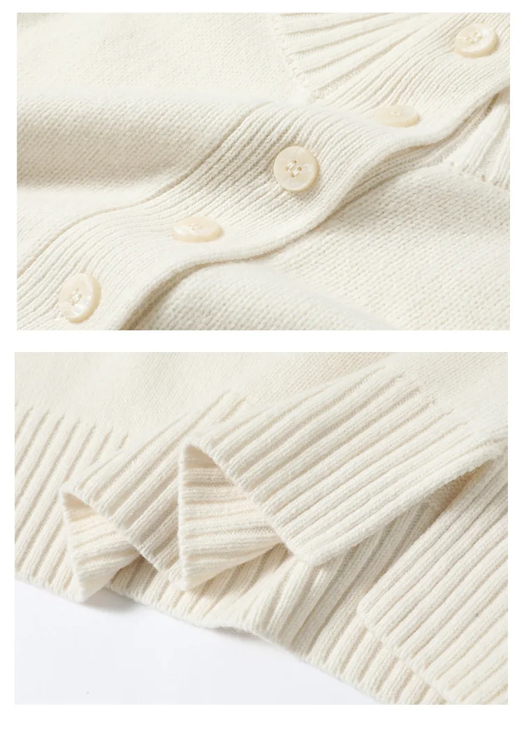 Свободный свитер из овечьей шерсти с вырезом на пуговицах реглан зимний джемпер