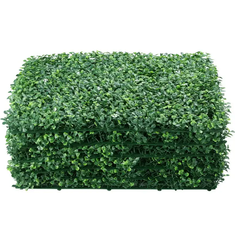 

20" x 20" Artificial Boxwood Hedge Panel Plastic Boxwood plant, set of 12, Green