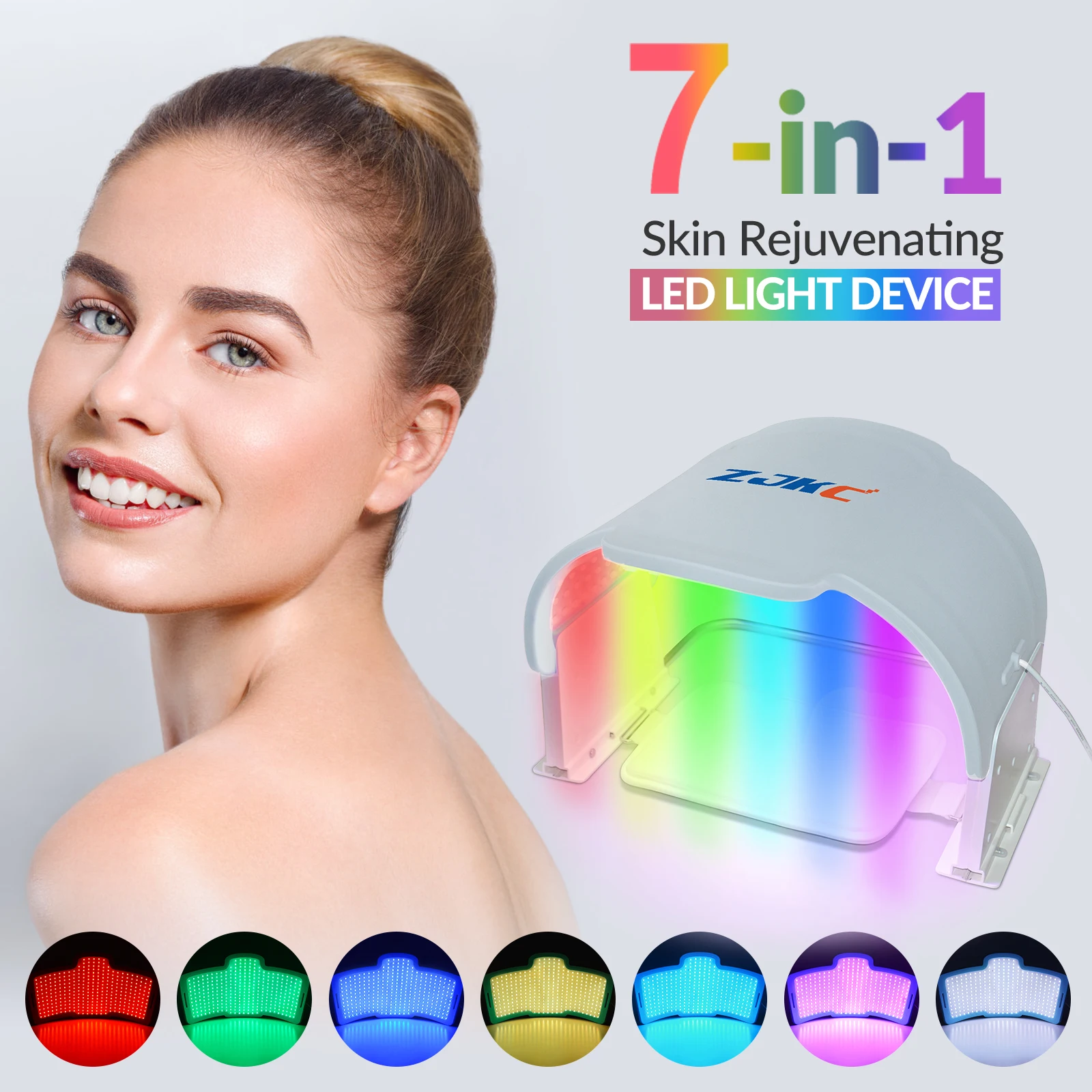 ZJKC 990 шт. силиконовая лампа для фототерапии лица 7 цветов светодиодная