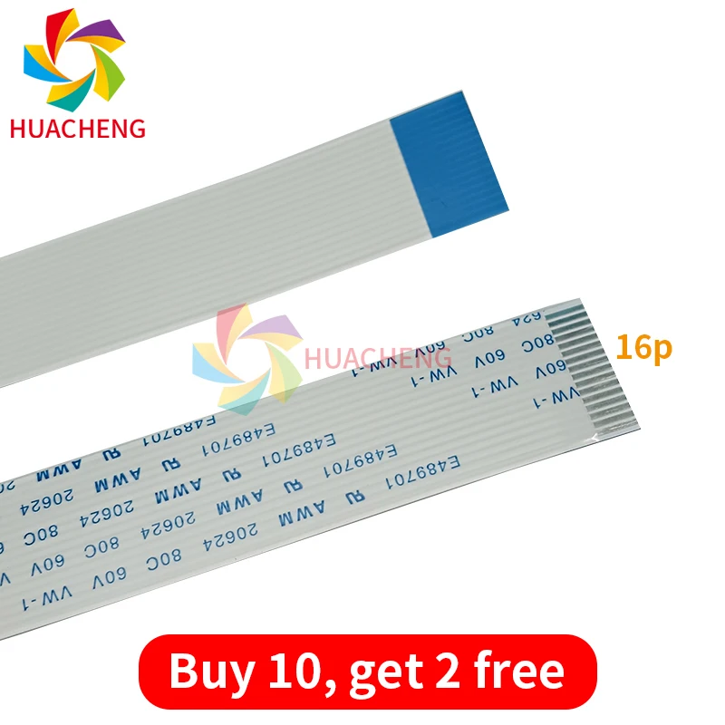 

10Pcs/Pack 16pin Printhead Cable for Epson 5113 Solvent/UV Inkjet Printer Head FFC Flat Data Cable 16p*25/40/50/60cm