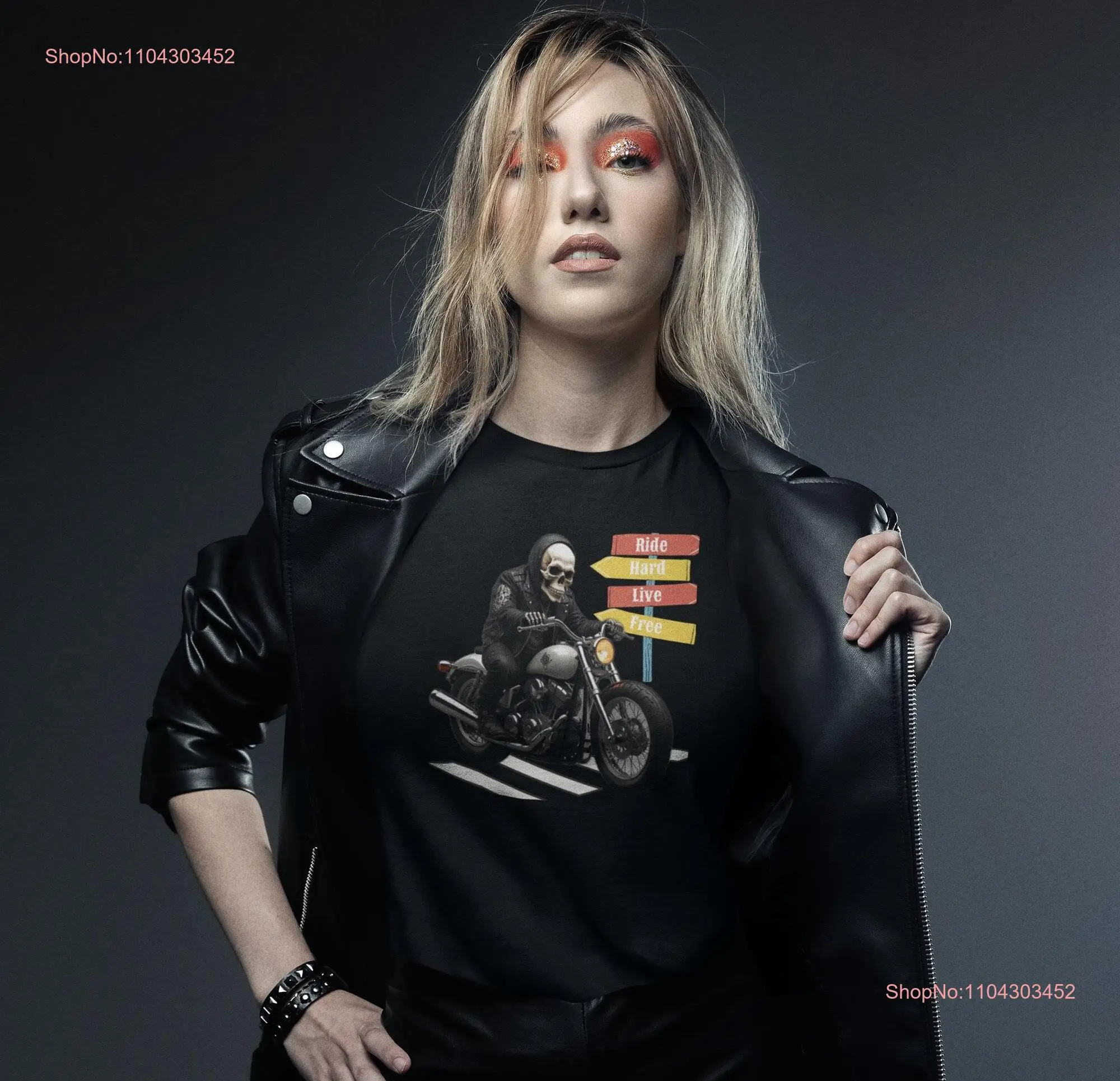 Футболка на тему мотоцикла Ride Hard Live Free Lover Biker для женщин товары с длинными или