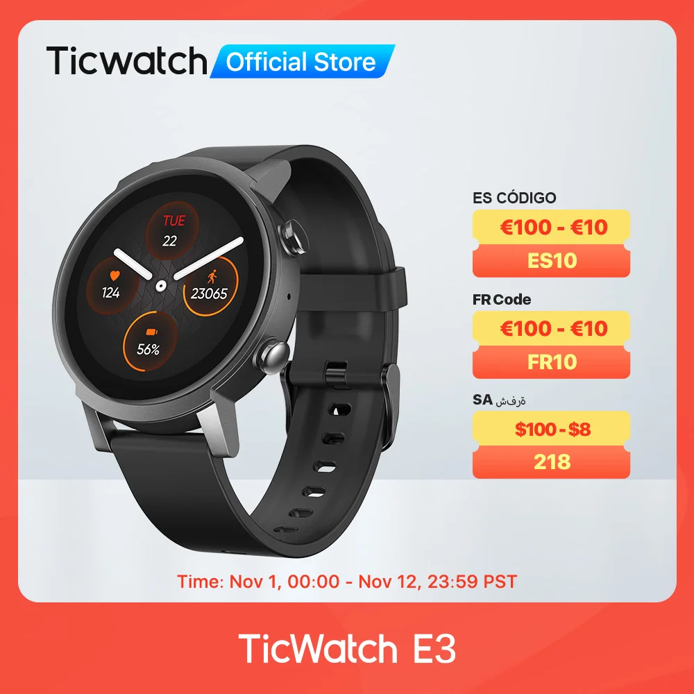 Najtaniej Ticwatch E3 Wear OS Smartwatch Dla Mężczyzn I Kobiet Snapdragon 4100 8GB ROM IP68 Wodoodporny Google Pay IOS I Android Kompatybilny Ceny Ticwatch E3 Wear OS Smartwatch Dla Mężczyzn I Kobiet Snapdragon 4100 8GB ROM IP68 Wodoodporny Google Pay IOS I Android Kompatybilny