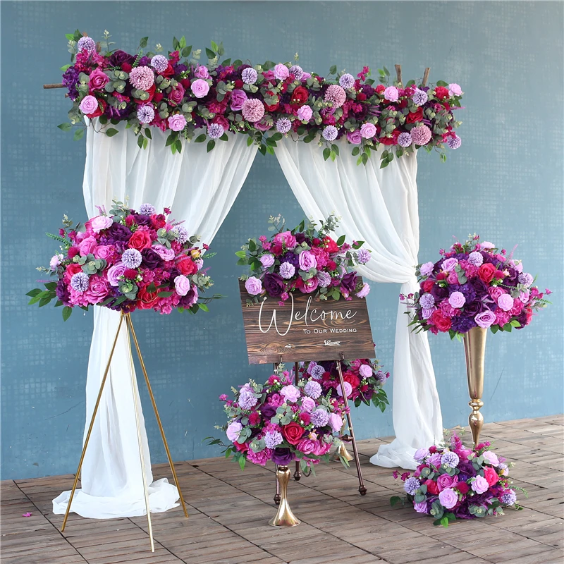 

Christmas Table Decoration DIY Purple Pink Red Artificial Flowers for Wedding Party Mariage Background Decor Home Accessories