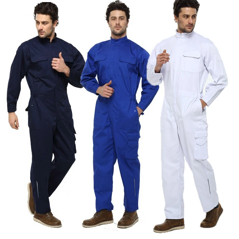 

Men Work Overalls Working Uniforms Stand Collar Mechanic Clothes Siamese Elastic Waist Overall Coverall Overol De Trabajo Hombre