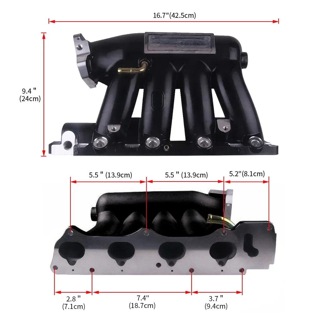 Автомобильный алюминиевый впускной коллектор для 04-08 Acura TSX Honda 06-11 Civic K-Series K24A2 K20Z3