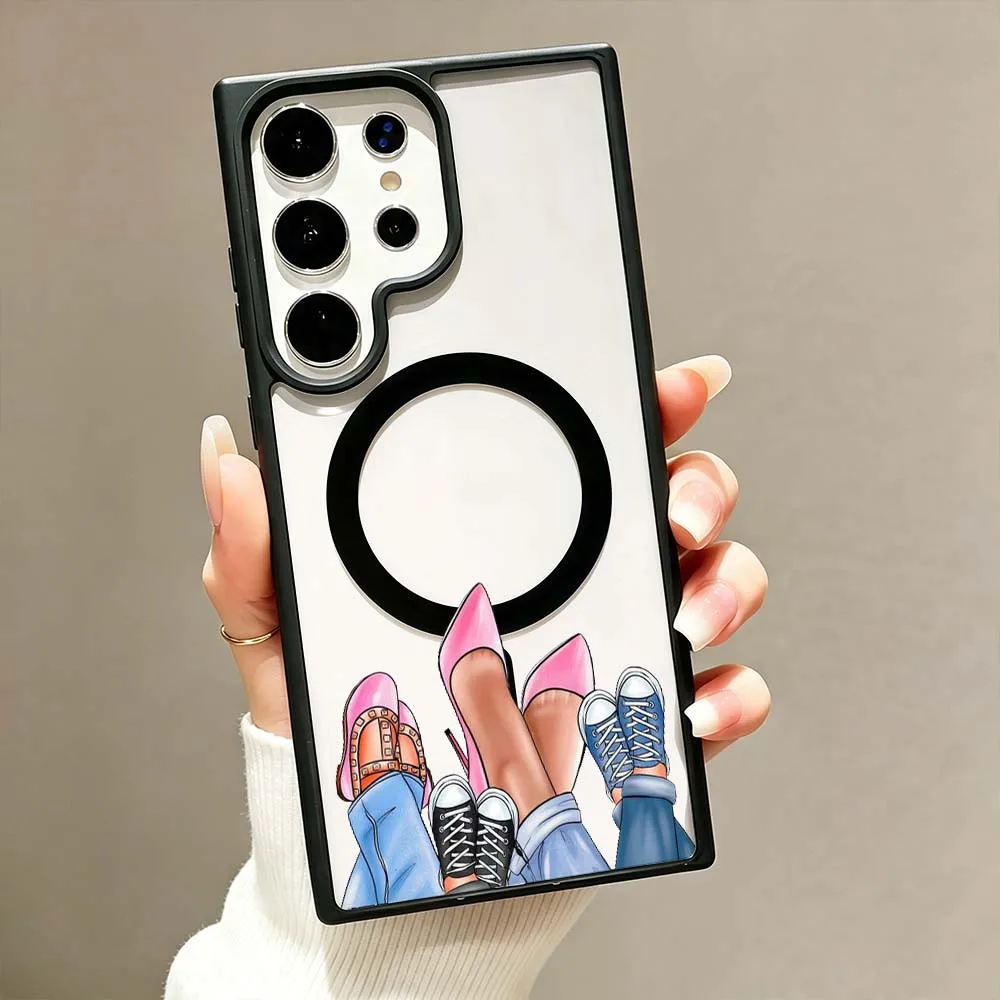 Роскошный чехол для телефона с рисунком Baby Mon для Samsung Galaxy S26 S25 S24 S23 FE Plus Ultra, магнитный чехол Magsafe с беспроводной зарядкой (art.: 3920dc70307bf) - 3920dc70307bf