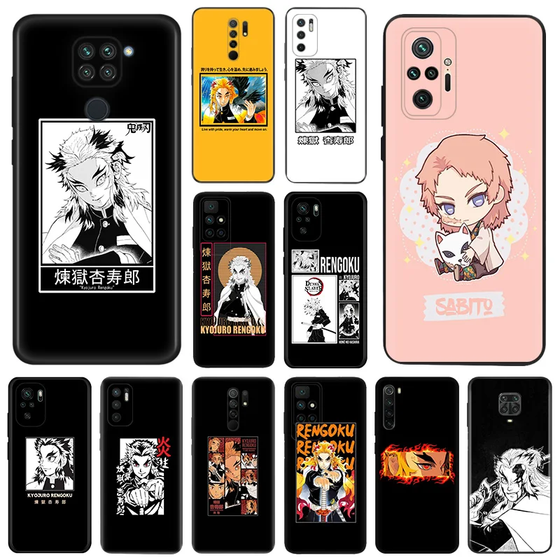 Матовые чехлы для телефонов Redmi 9 9A 9C 9T K40 K60 A3 A2 A1 Plus Note 9s 8T 7 8 Pro Rengoku Kyoujurou Demon Slayer