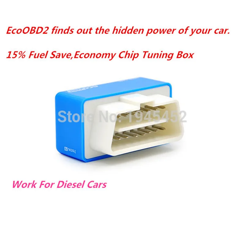 

For Diesel Car Bule Color EcoOBD2 Chip Tuning Box Your Own Drive Plug&Drive OBD2 Economy 15% Fuel Save