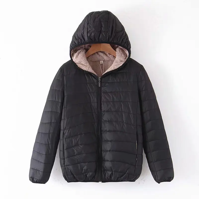 

Winter Coat for Women Fleece Hooded Padding Parkas Down Puffer Jacket Women 2022 Very Warm Long Sleeve Thick Female Outwear New