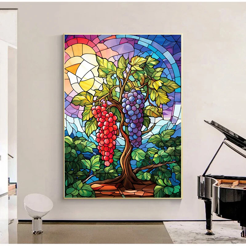 Разноцветный стеклянный художественный плакат шелковая эмалированная