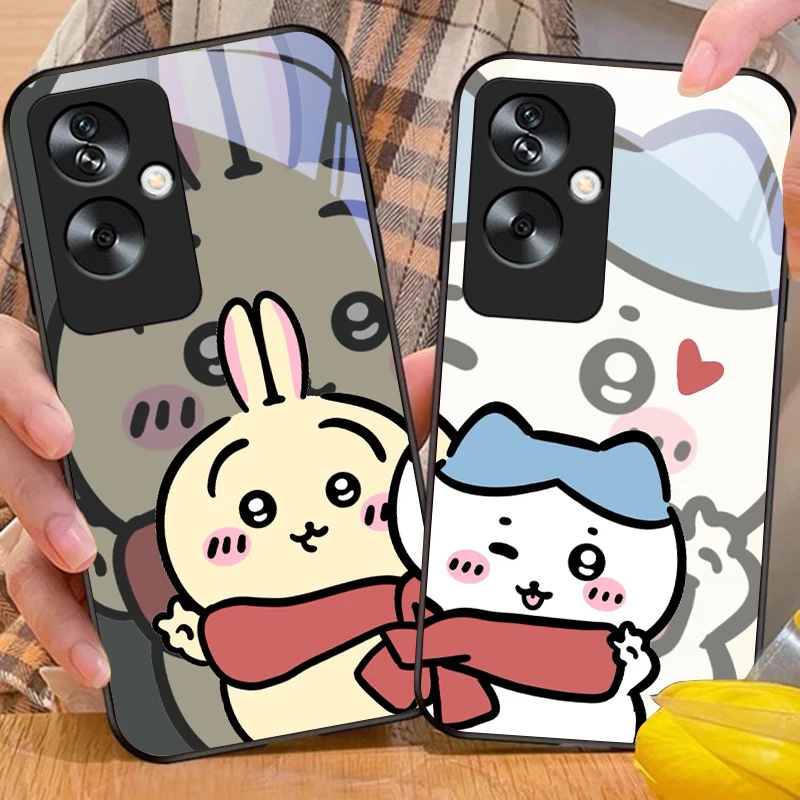 Couple snake For Oppo A79 5G 58 78 74 60 4G Reno 11F Realme GT 6 11 Note 50 10 C55 X2 Tempered glass black phone case