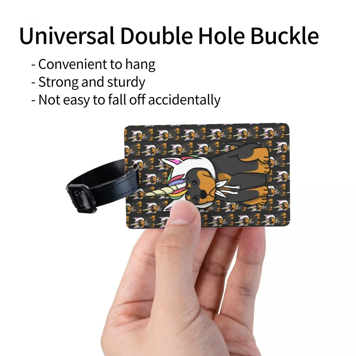 Багажная бирка с единорогом ротвейлера на заказ именной карточкой Metzgerhund для