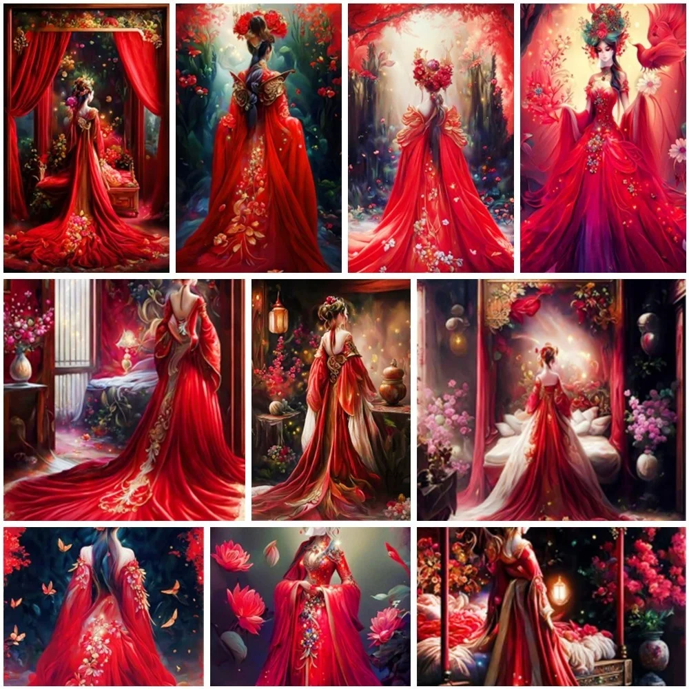 

Chinese Traditional Wedding Dress Paint By Number 20x30 Drawing Craft Kits For Adults Wall Decor Gift For Wife Wholesale 2023