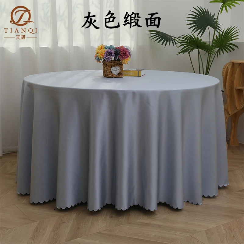 

Satin Table Cloth Hotel Banquet Hall Restaurant Restaurant Hotel Large Round Table Cloth Circular Square Colored Ding Table