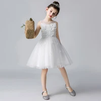 princess dress girls poncho host walk show performance dress new summer flower girl white wedding dress girls dress
