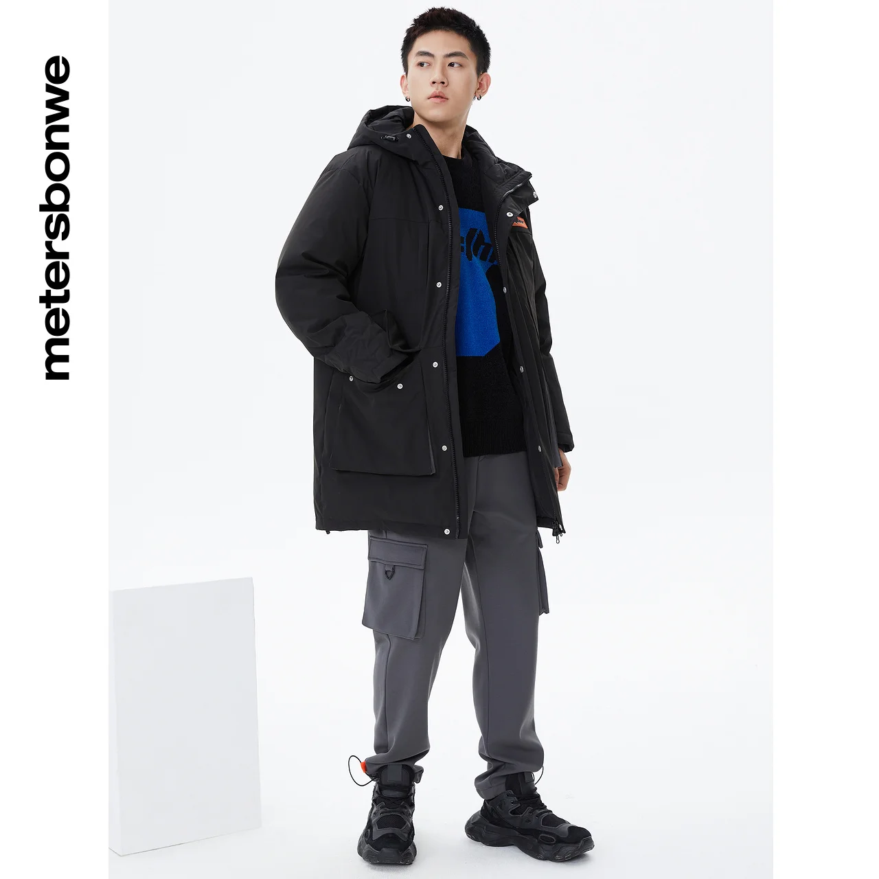 Metersbonwe Long Hooded Down Jacket Men Winter Camouflage Cargo Pocket Down Coat Male Fashion Overcoat Outerwear Warm Coar Brand