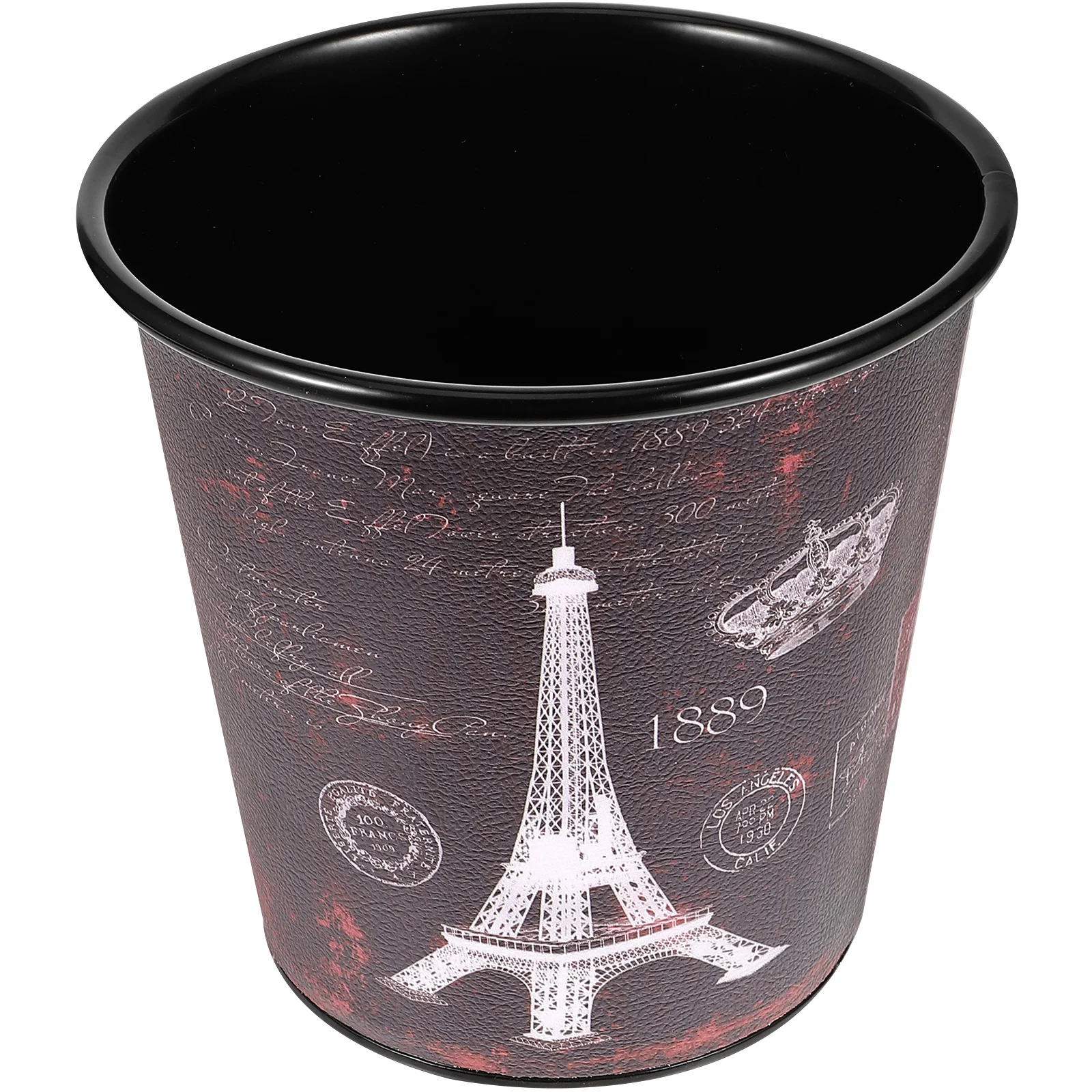 

Retro Trash Can Garbage Desk Basket Desktop Metal Mini Waste Bin Iron Living Room Office