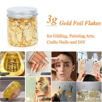 3gbottle high quality imitation gold sliver foil crumbs diy handmade art decoration bronzing nail accessories shiny foil decor