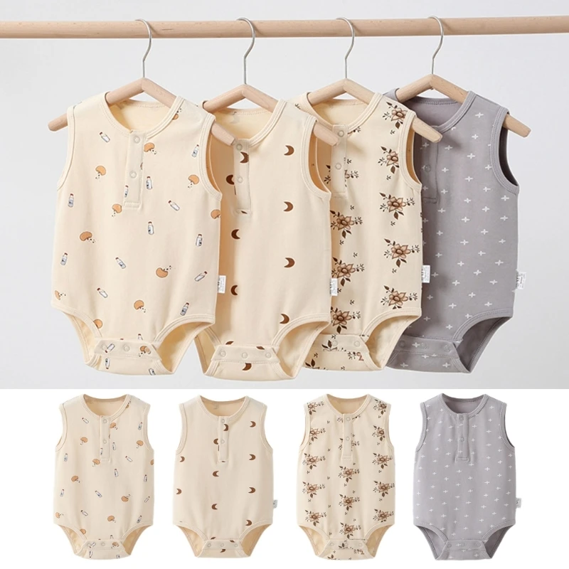 

Baby One-Piece Romper Summer Sleeveless Pullover Shirt Infant Hoody Jumpsuits