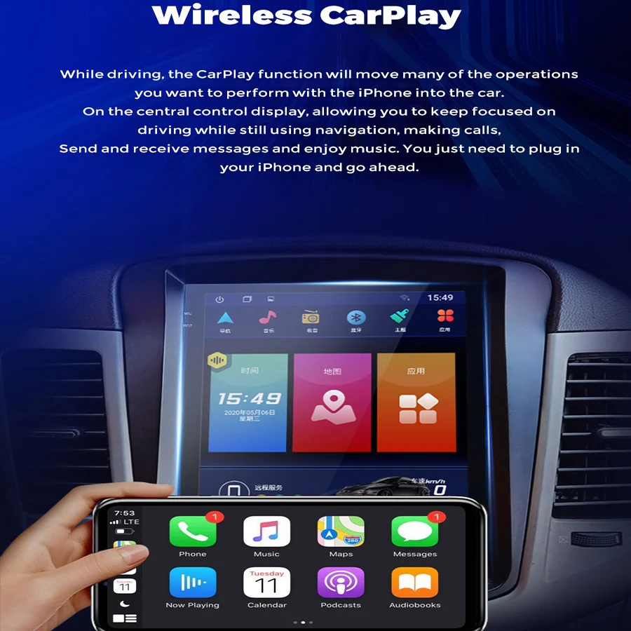 Автомобильный мультимедийный плеер стерео-система на Android с 9 "экраном GPS Wi-Fi 4G