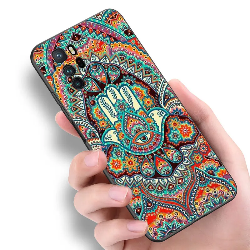 Черный силиконовый чехол для телефона Mandala Chakra Yoga Xiaomi POCO X3 X4 NFC F4 GT F5 F6 M4 M6 X5 X6 NEO Pro 5G