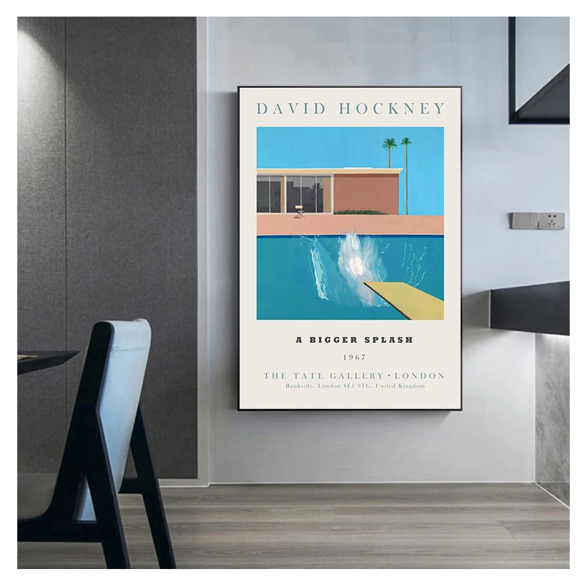 

A Bigger Splash Art Print Modern Minimalist David Hockney Print Hockney Wall Art David Hockney art Exhibition Poster