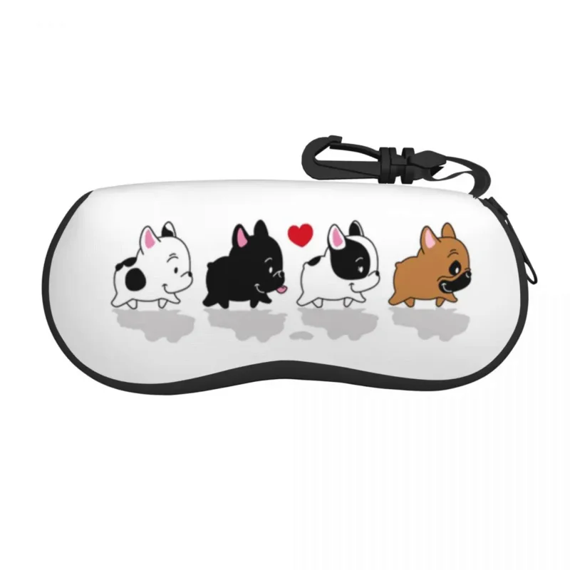 

Frenchie Family French Bulldog Dog Lover Sunglasses Case Neoprene Zipper Shell Eyeglass Case Custom Protective Box For Glasses
