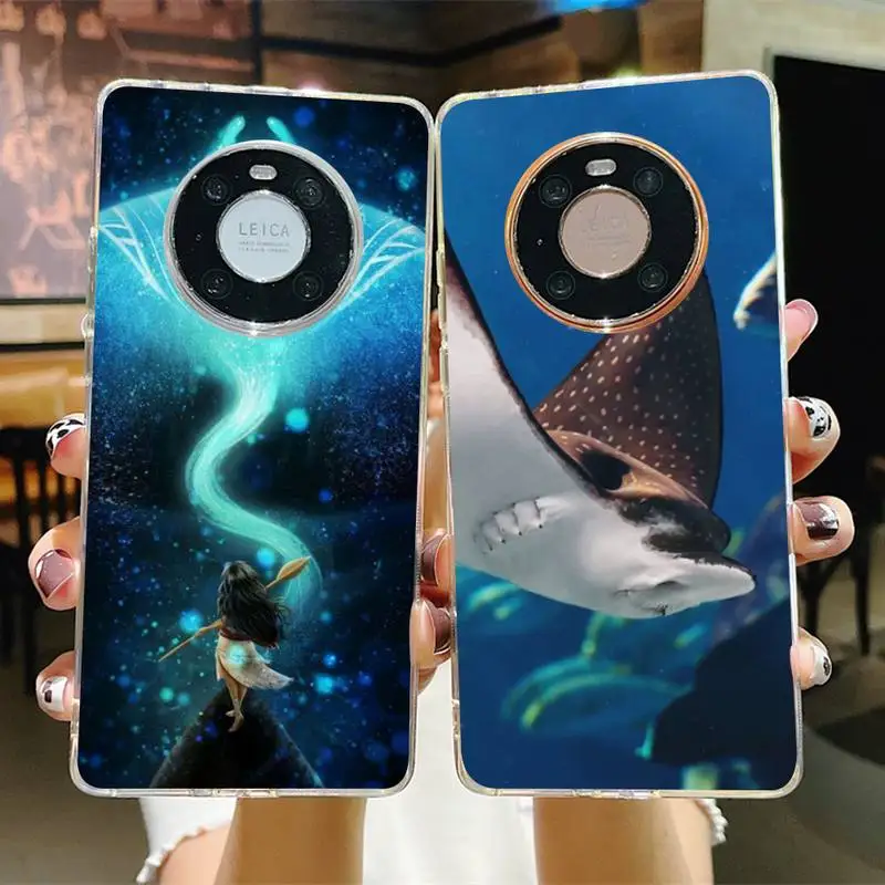 

RuiCaiCa Animal Manta Ray Phone Case for Samsung S21 A10 for Redmi Note 7 9 for Huawei P30Pro Honor 8X 10i cover