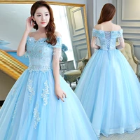 princess blue ball gown quinceanera dresses 2022 with beaded elegant sweet 15 year old birthday prom dress corset lace bride