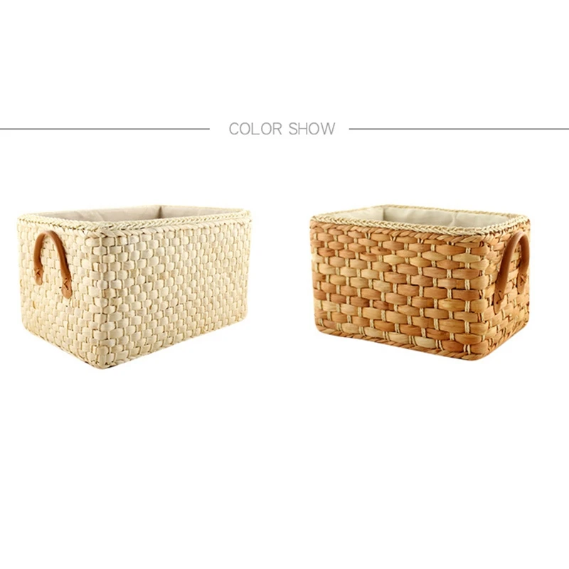 

Manual Woven Storage Basket Handmade Laundry Wicker Baskets Sundries Organizer Clothes Toys Container Decoration