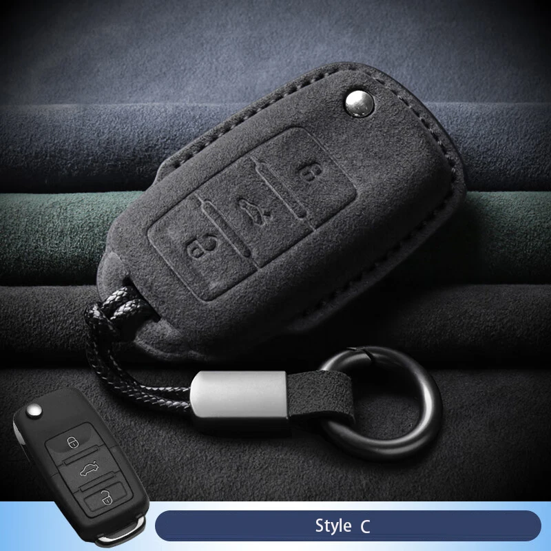 Замшевый Кожаный Автомобильный брелок, чехол для Volkswagen VW Magotan Sagitar Tiguan Tayron Golf Lamando Polo BORA Passat Lavida