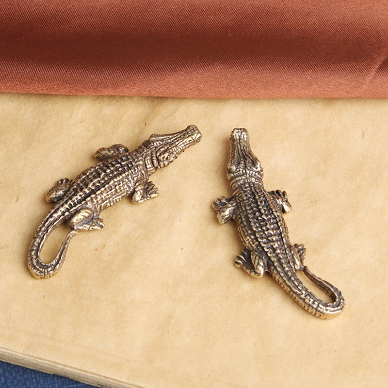 

Статуэтка крокодила из чистой меди, винтажная бронзовая статуэтка животного, аксессуары для украшения дома, настольное украшение