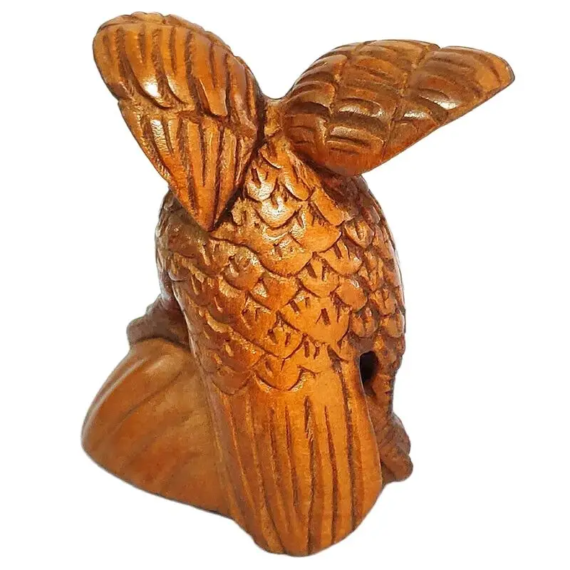 RS245 2 дюйма ручная резка японская фигурка самшит Орел и обезьяна скульптура