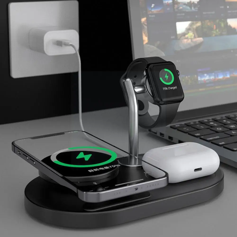 

3 In 1 Foldable Magnetic Wireless Charger For IPhone 13 Portable Wireless Charger for Apple watch AirPod Wireless Dual-Char A4X9